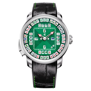 Silver Mahjong Game Automatic Watch Lucky Harvey