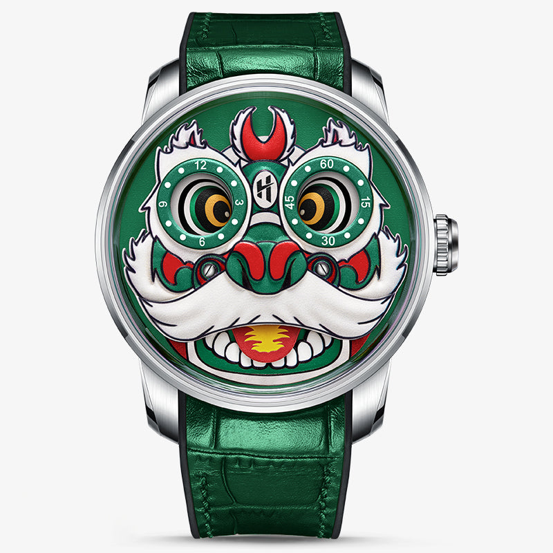 Lucky Harvey Lion Dance automaton Watch –  Dynamic Rotor Inspired by Traditional Lion Dance – Green product image 12