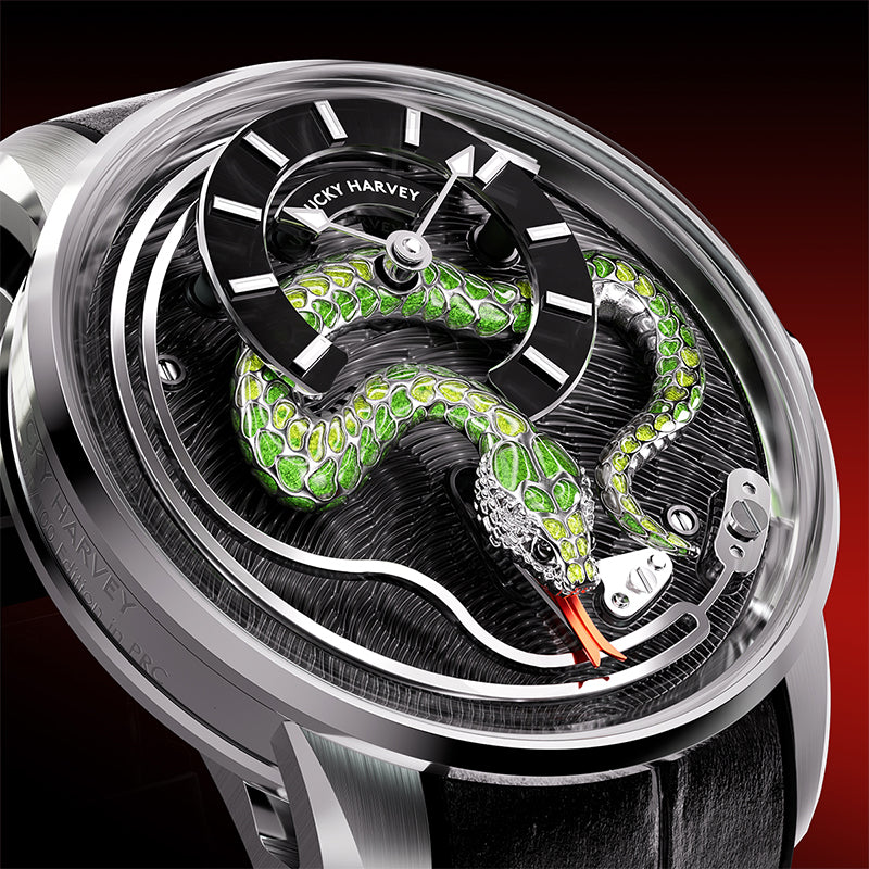 Lucky Harvey Enamel Snake Action Figure Mechanical Watch – Jade Green product image 3
