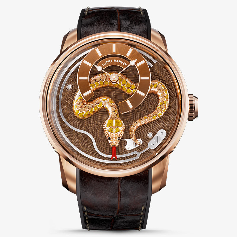 Lucky Harvey Enamel Snake Action Figure Mechanical Watch – Jade Green product image 2