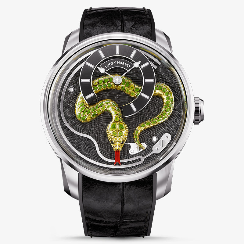 Lucky Harvey Enamel Snake Action Figure Mechanical Watch – Jade Green product image 3