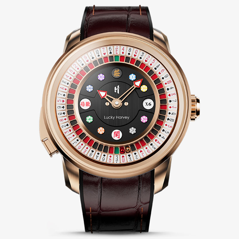 Lucky Harvey Poker Roulette Automatic Watch –  52-Card Dial & Dual 18K Gold Spinning Balls for a True Roulette Experience – Silver product image 1