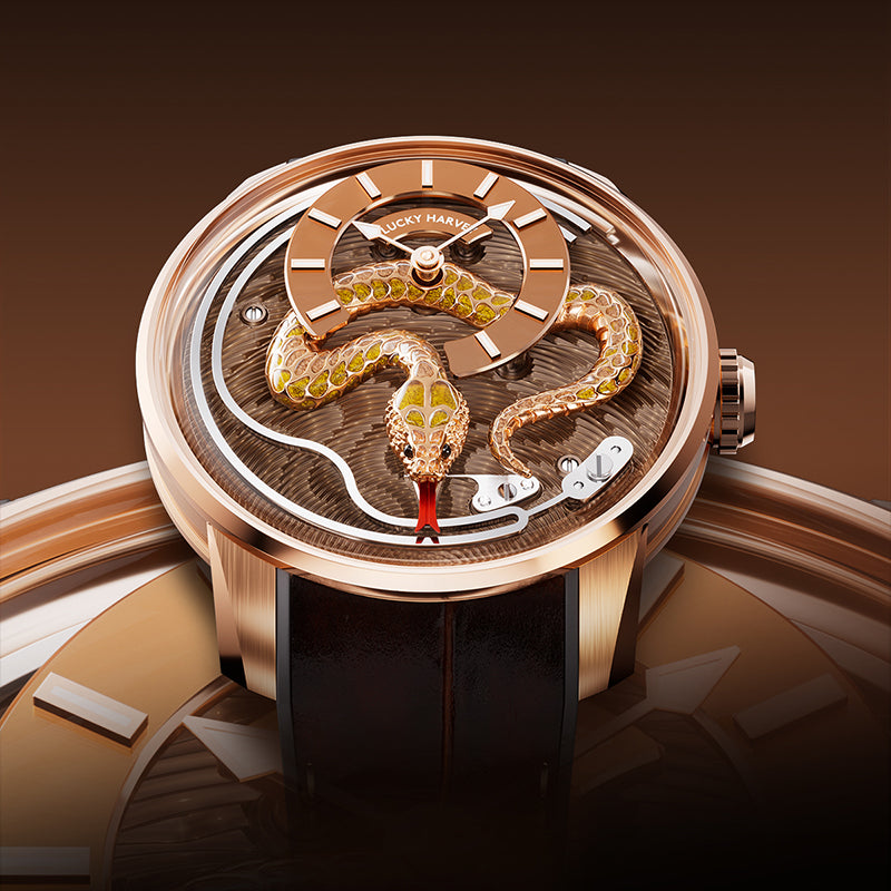 Lucky Harvey Enamel Snake Action Figure Mechanical Watch – Jade Green product image 2
