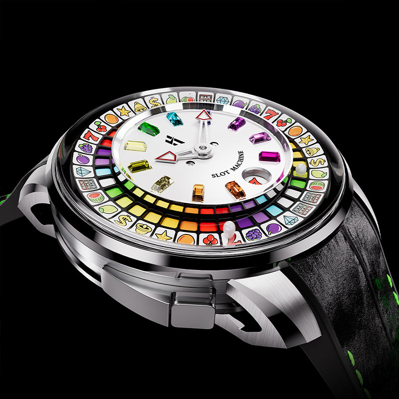 Silver Fruit Arcade Roulette Automaton Watch Lucky Harvey