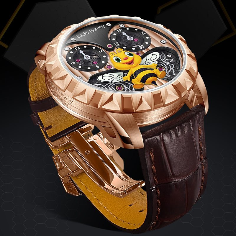 Bee automaton Watch Rose gold Lucky Harvey