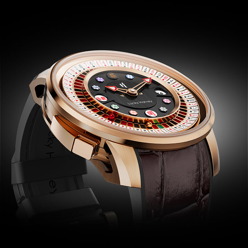 Lucky Harvey Poker Roulette Automatic Watch –  52-Card Dial & Dual 18K Gold Spinning Balls for a True Roulette Experience – Silver product image 1